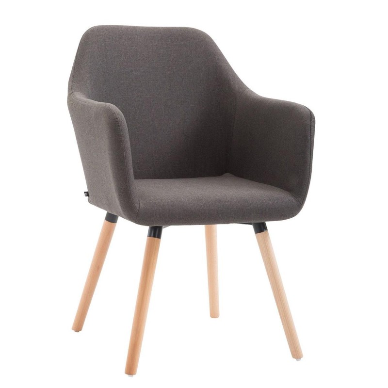 Silla de Confidente WAYAN, Patas Claras, Tela Negra