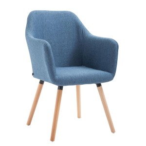 Silla de Confidente WAYAN, Patas Claras, Tela Negra
