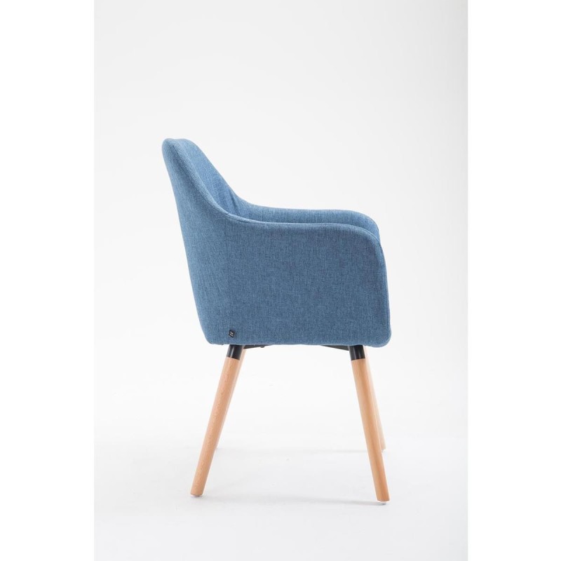 Silla de Confidente WAYAN, Patas Claras, Tela Negra