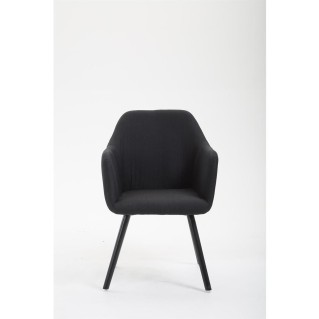 Silla de Confidente WAYAN, Patas Negras, Tela Negra 2
