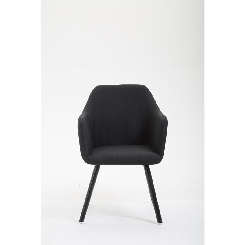 Silla de Confidente WAYAN, Patas Negras, Tela Negra