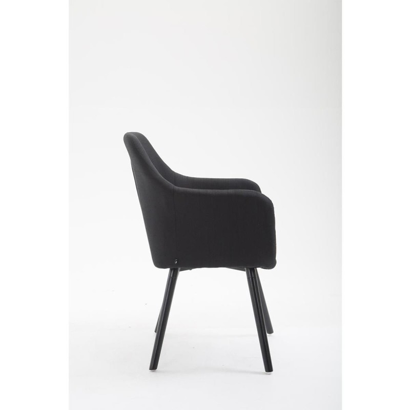 Silla de Confidente WAYAN, Patas Negras, Tela Negra