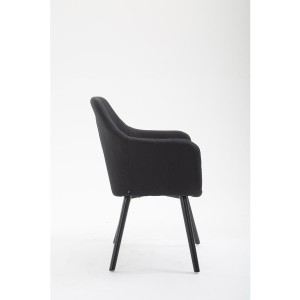 Silla de Confidente WAYAN, Patas Negras, Tela Negra