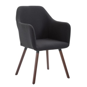 Silla de Confidente WAYAN, Patas Nogal, Tela Negra