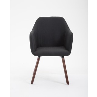 Silla de Confidente WAYAN, Patas Nogal, Tela Negra 2