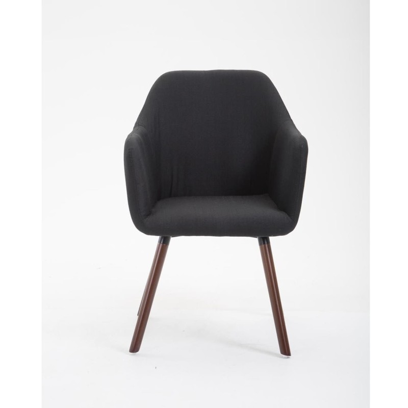 Silla de Confidente WAYAN, Patas Nogal, Tela Negra