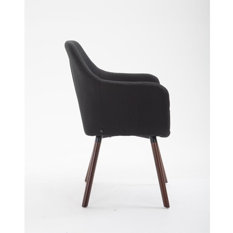 Silla de Confidente WAYAN, Patas Nogal, Tela Negra