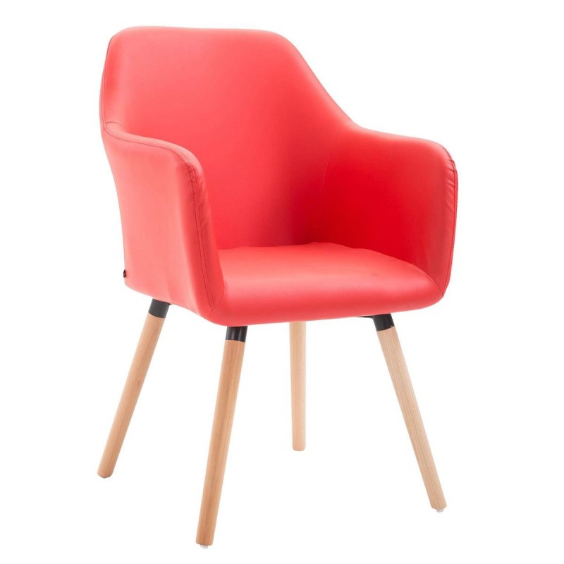 Silla de Confidente WAYAN PIEL, Patas Claras, Negro