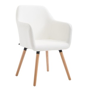 Silla de Confidente WAYAN PIEL, Patas Claras, Negro