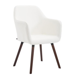 Silla de Confidente WAYAN PIEL, Patas Nogal, Negro