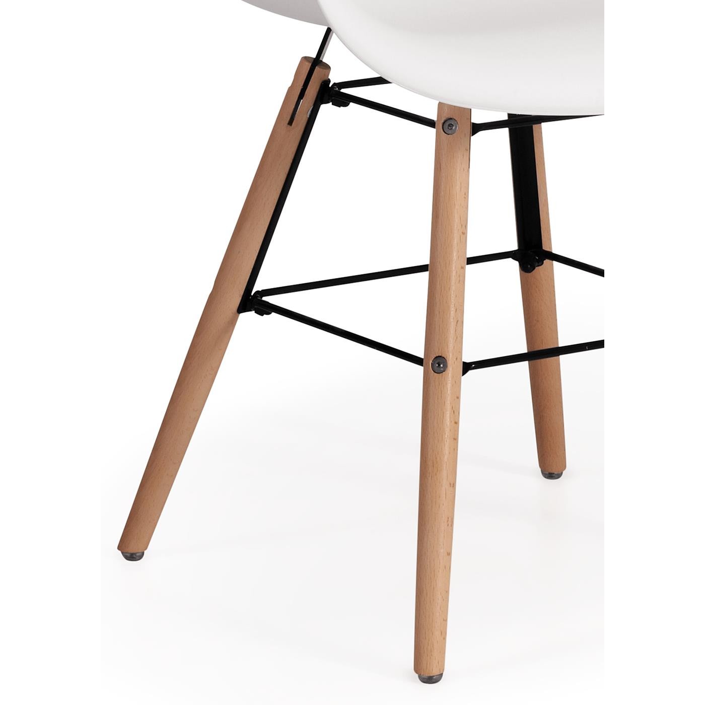Lote 4 Sillas Confidente GARI, Patas Madera, Diseño Nórdico, Negro