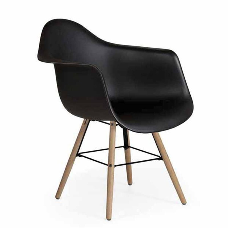 Lote 4 sillas confidente GARI, diseño nórdico, color negro