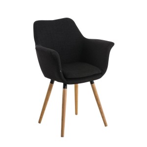 Silla de Confidente ELLIOT en Tela Negra