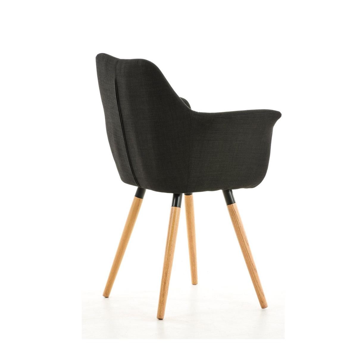 Silla de Confidente ELLIOT, Diseño Único, Patas Claras, en Tela Negro