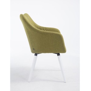 Silla de Confidente GREG, Patas Blancas, Tela Negra