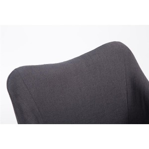 Silla de Confidente GREG, Patas Blancas, Tela Negra
