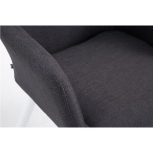 Silla de Confidente GREG, Patas Blancas, Tela Negra