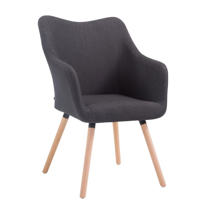 Silla de Confidente GREG, Patas Claras, Tela Negra