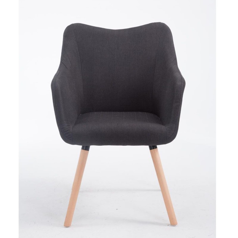 Silla de Confidente GREG, Patas Claras, Tela Negra