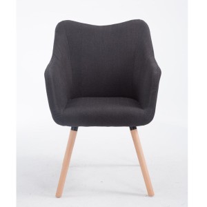 Silla de Confidente GREG, Patas Claras, Tela Negra