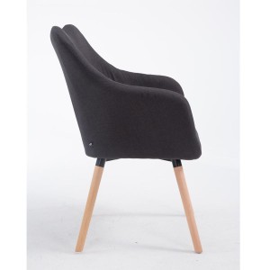 Silla de Confidente GREG, Patas Claras, Tela Negra