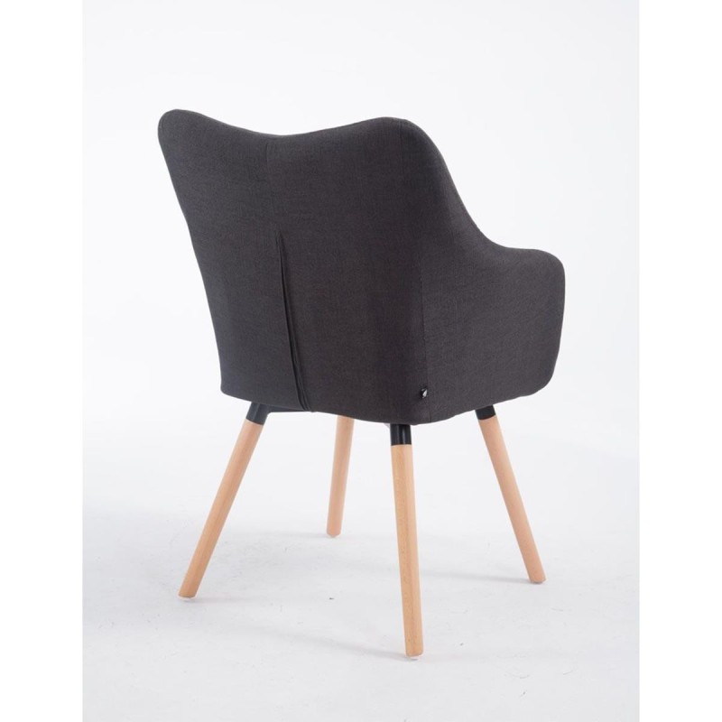 Silla de Confidente GREG, Patas Claras, Tela Negra
