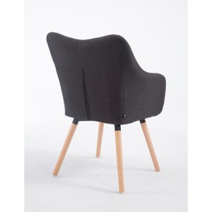 Silla de Confidente GREG, Patas Claras, Tela Negra