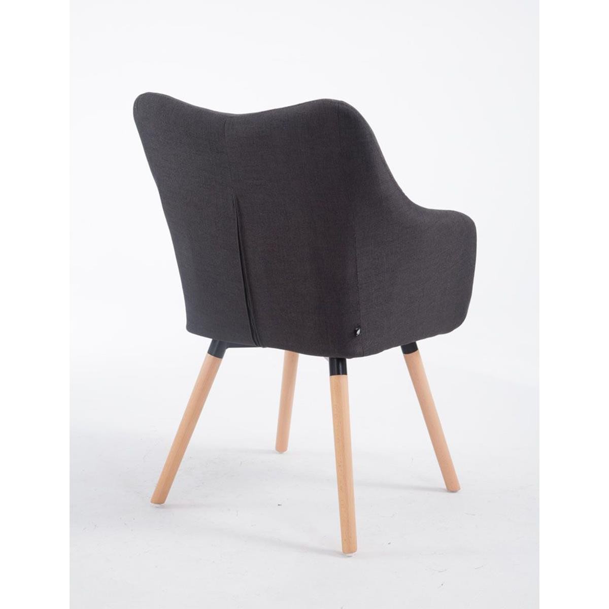 Silla de Confidente GREG, Diseño Moderno, Patas Claras, en Tela Negra