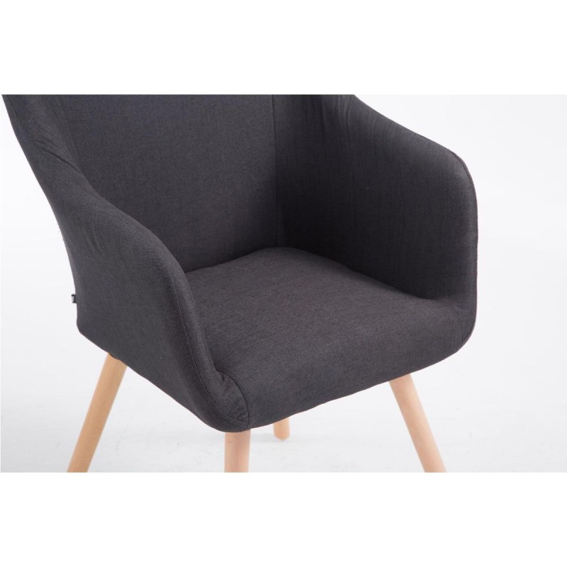 Silla de Confidente GREG, Patas Claras, Tela Negra