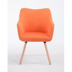 Silla de Confidente GREG, Patas Claras, Tela Negra