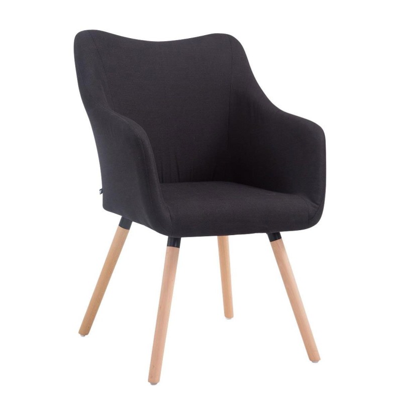 Silla de Confidente GREG, Patas Claras, Tela Negra