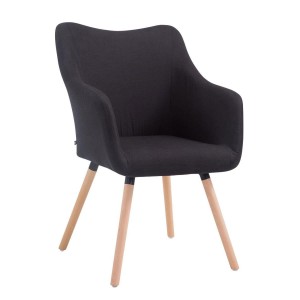Silla de Confidente GREG, Patas Claras, Tela Negra