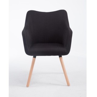 Silla de Confidente GREG, Patas Claras, Tela Negra 2