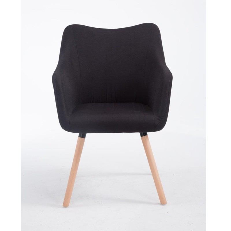 Silla de Confidente GREG, Patas Claras, Tela Negra