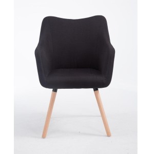 Silla de Confidente GREG, Patas Claras, Tela Negra