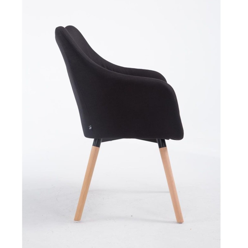 Silla de Confidente GREG, Patas Claras, Tela Negra