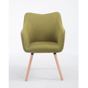 Silla de Confidente GREG, Patas Claras, Tela Negra