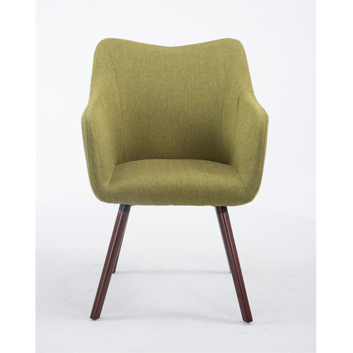 Silla de Confidente GREG, Diseño Moderno, Patas Nogal, en Tela Negra