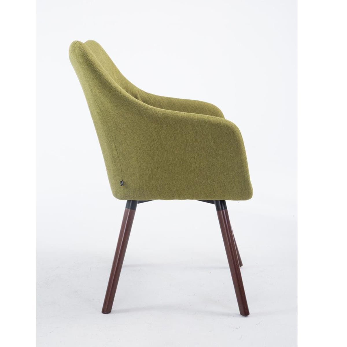 Silla de Confidente GREG, Diseño Moderno, Patas Nogal, en Tela Negra