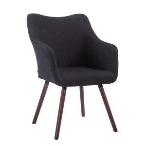 Silla de Confidente GREG, Patas Nogal, Tela Negra