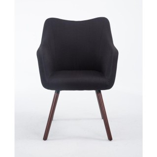 Silla de Confidente GREG, Patas Nogal, Tela Negra 2