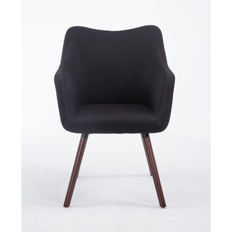 Silla de Confidente GREG, Patas Nogal, Tela Negra
