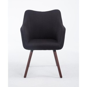 Silla de Confidente GREG, Patas Nogal, Tela Negra