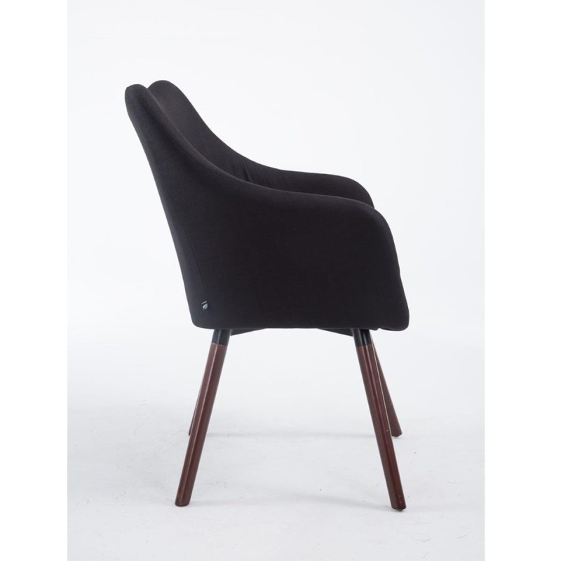Silla de Confidente GREG, Patas Nogal, Tela Negra