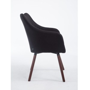 Silla de Confidente GREG, Patas Nogal, Tela Negra