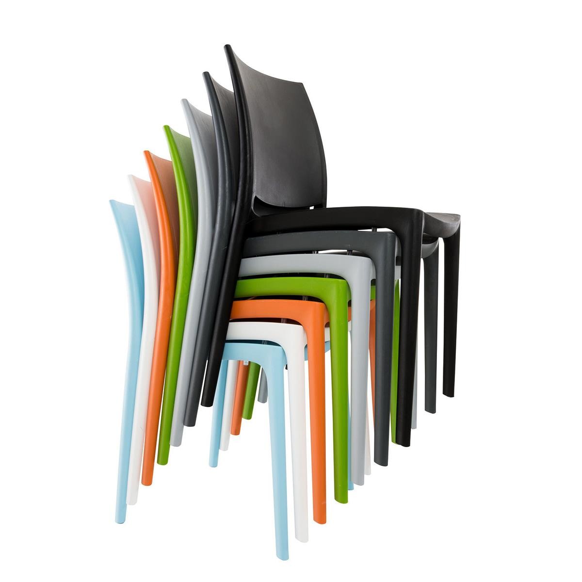 Silla de Confidente ASTRA, Diseño Minimalista y Apilable, color Negro