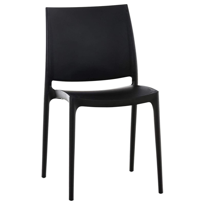 Silla de Confidente ASTRA, Diseño Apilable, en color Negro
