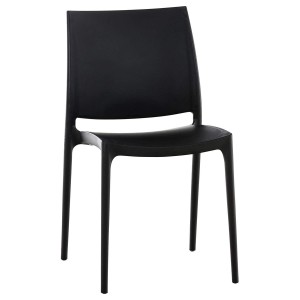 Silla de Confidente ASTRA, Diseño Apilable, en color Negro