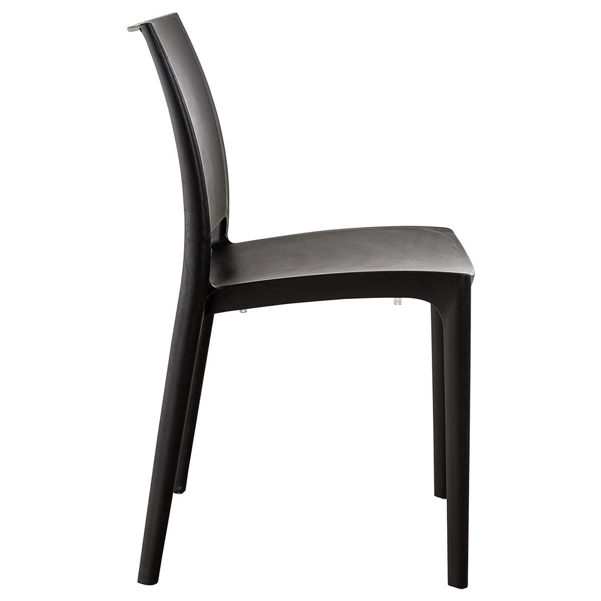Silla de Confidente ASTRA, Diseño Minimalista y Apilable, color Negro