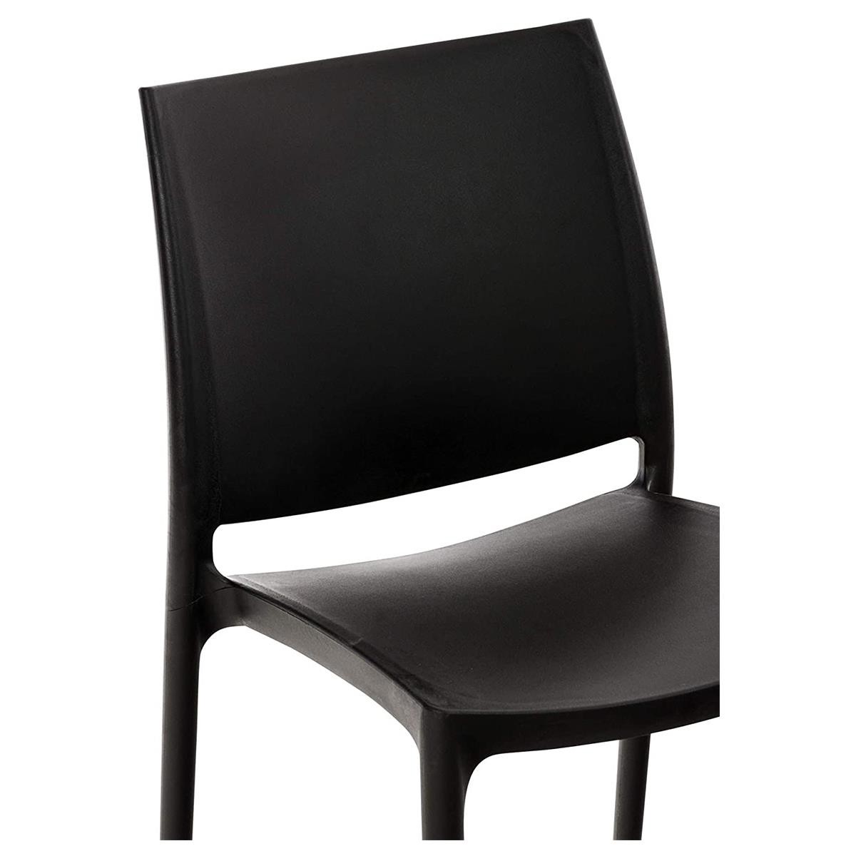 Silla de Confidente ASTRA, Diseño Minimalista y Apilable, color Negro
